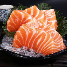 海鲜冰鲜现杀三文鱼中段刺身新鲜日式料理寿司生鱼片即食生吃 三份装 去皮去边角料420g左右