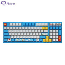 AKKO 3098 哆啦A梦机械键盘 有线键盘 游戏键盘 电竞 98键 PBT热升华键帽 电脑办公键盘 AKKO粉轴