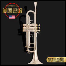 全新巴哈小号降b调学校演奏乐器美国三音小号考级乐队儿童初学男女生入门中老年人演奏表演定制款 镀银金键：音色温暖通透酥麻