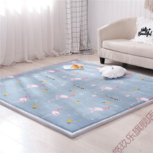 七夕情人节礼物asarer 宝宝爬行垫 加厚榻榻米地垫客厅卧室珊瑚绒地毯满铺家用儿童可定制送女友 灰色 火烈鸟/2cm厚 80*200cm
