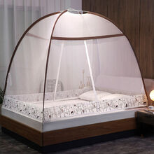 蒙古包免安装蚊帐1.8米双人床1.5m2.0m床学生宿舍1.2米床单人0.9m 丛林小鹿-咖 2.0米床(2.0*2.2m)双开门