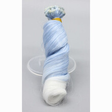 巴芘娃娃假发手工发排BJD娃娃换装卷发假改装萝莉娃娃假发15cm 新卷蓝变白 +酒精胶一瓶