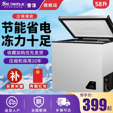 雪花家用冰柜小型冷柜冷藏冷冻转换冰柜迷你单温卧式保鲜柜节能静音 BD/BC-58KL119