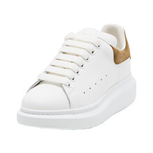 亚历山大麦昆 Alexander McQueen 奢侈品 女士阔型休闲运动鞋白色/卡其色牛皮 553770 WHGP7 9256 37码