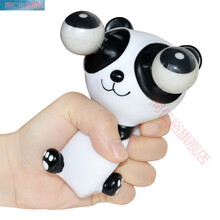 爆眼鸭发泄解压玩具爆眼球珠恶搞整蛊鸭子卡通挤眼神器 卡其色 熊猫 均码