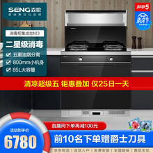 森歌（SENG）森歌M3集成灶一体式环保灶 侧吸式抽油烟燃气灶具一级能效家用二星消毒柜 钢化玻璃 天然气