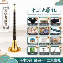 杉贝 SHANBEI 唢呐乐器红白喜事百鸟朝凤民族乐器乌木初学者成人儿童大小号抖音同款 红木D黄碗+7礼品(4礼品+教材)