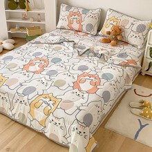 乳胶被 空调被四件套冰丝夏凉被夏季薄款被子双人夏被乳胶凉席三件套 喵星人 150x200cm(单夏被)