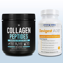 美国进口Arthur Andrew增肥增胖药得胃可+筠道消化酶通便胶囊益生菌成人快速长肉瘦子增重丸 得胃可+蛋白粉 增肥增肌套装