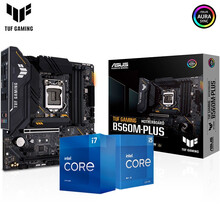 华硕B560主板 搭配英特尔11代11400F/11600/11700酷睿盒装CPU 台式机板U套装 【重炮手】TUF B560M-PLUS i7 11700 8核16线 带核显 中文原盒