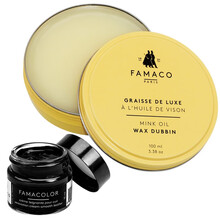 FAMACO法国进口皮革补色补伤膏 修复刮痕划痕掉色 皮衣皮包沙发汽车真皮座椅 黑色白色棕色皮鞋油 备注留言颜色+上光貂油