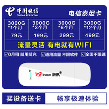 中国联通 纯流量卡不限速物联上网卡联通电信全国通用纯流量卡包年无限流量卡新讯华为随身wifi路由器 电信泰坦卡+新讯随身wifi+插电即用