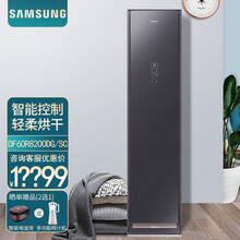 三星（SAMSUNG）原装进口 除湿干爽 呵护衣物 智能控制 轻柔烘干 镜面衣物护理机 DF6 衣物护理机 耀岩黑