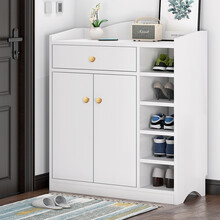 家乐铭品 鞋柜 鞋架大容量多功能35cm加宽多层防尘玄关储物柜双门隔断柜门厅收纳现代简约木鞋柜 P132
