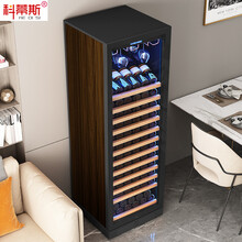 科蒂斯 压缩机恒温保湿红酒柜子家用葡萄红酒箱冰吧茶叶冷藏柜存储茶叶红酒一体柜带锁恒温酒柜(可选配） 单温棕木纹挂杯款+1.8米高+带门锁