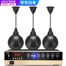 爱步者（aibuz） 吊球音响吸顶音箱悬挂式吊顶天花喇叭背景音乐吸顶壁挂喇叭套装店铺餐厅音箱 100W两分区功放+吊球音响*3送30米线 黑色吊球