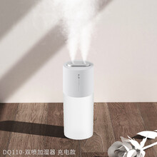 一粒（yili）汽车加湿器 车载加湿器迷你静音净化香薰无线双喷雾车内补水空气净化器带氛围灯充电便携式 冰川白【充电款】双口喷雾|无线静音|车家两用