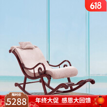 晨翔茹 红木家具血檀（学名：染料紫檀）摇椅实木躺椅成人午休椅家用老人椅懒人椅阳台休闲沙发椅 摇椅