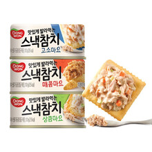 韩国进口 东远蛋黄酱金枪鱼罐头 SNACK系列醇香辣味清香风味蛋黄酱拌饭寿司三明治 【醇香味+辣味+清香味】蛋黄酱金枪鱼各1罐