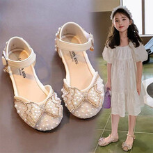 哈维熊 女童凉鞋2021年夏季新款高品质时尚淑女风韩版软底包头公主鞋中大童小女孩运动儿童沙滩凉鞋 ED-NT2109#白色 32码内长19.6cm