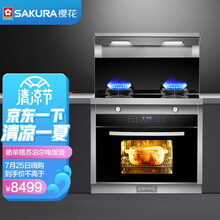 樱花 SAKURA 集成灶 60L蒸箱 15±10%立方大吸力油烟机4.2KW猛火燃气灶 集成灶蒸箱一体灶 BF2001天然气