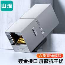 山泽（SAMZHE）六类屏蔽网络直通模块 RJ45母对母 网线延长 网线对接头双通头网络直通头模块 WAN-10