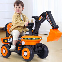 诺巴曼 儿童电动挖掘机可坐可骑人加大号小孩挖土机玩具车宝宝工程车模型带灯光音乐 2-3-6岁玩具男孩挖机