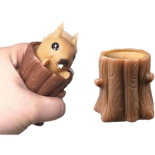 抖音同款邪恶松鼠杯松鼠解压情侣恋爱玩具捏不坏猥琐松鼠树桩减压 恶搞松鼠2个