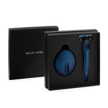 Bolin Webb 英国原装进口X1手动剃须刀 哑光新品底座套装刮胡刀剃刀 哑光蓝色套装