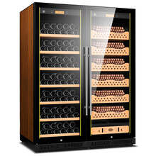 茄龙 （CIGARLOONG） CL-168CW1智能恒温恒温雪茄柜保湿柜双拼恒温红酒柜家用茶叶柜 榉木雪茄红酒款-棕色