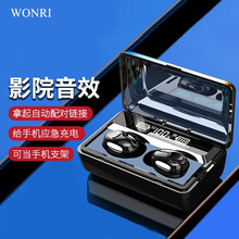 WONRI 蓝牙耳机无线迷你双耳隐形入耳式耳塞 通用苹果华为小米OPPO等手机 黑色