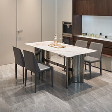 诚良集现代极简·超晶石餐桌·CLJ-SJ-帆船腿·餐桌椅 180cm