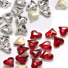精沐平底异形钻方钻白钻白色水钻美甲钻饰品水晶美甲贴钻美甲网红钻长钻方钻心形钻椭圆钻爱心钻幻彩钻幻影钻 10大爱心钻【白色8颗+红色2颗】