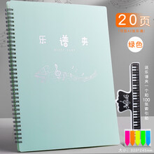 乐谱夹a4歌谱琴谱夹册文件夹展开式不反光乐谱夹子架子鼓钢琴放装谱子的黑色谱本夹可修改透明插页合唱收纳 1个绿色【20张/可放40页】送谱夹子+100枚索
