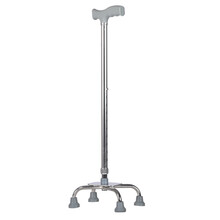 礼达康 老人铝合金拐杖 便携式拐棍 康复手杖 老年人可调节伸缩助行器 大四角小单脚可选 平角四脚拐杖 银白四角拐杖