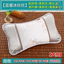 凉席冰凉竹子清凉硬席凉枕头麻将枕家用夏季夏天藤竹冰垫冰丝四季 蓝蔓冰丝枕55*35大号