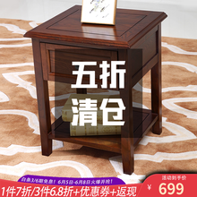 【5折】美式实木床白蜡木床头柜两门璃柜装饰柜美式乡村餐边柜茶几方几边桌双门鞋柜四斗柜5斗8斗柜特价 A款白蜡木床头柜