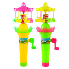儿童发夜光闪光手摇旋转木马莲花灯摩天轮玩具夜市晚批发地摊 2旋转木马实色(颜色随机)