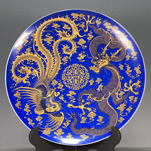 中国骨董品/大清雍正年製/大清雍正帝御製 大清雍正年制、双凤、青花缠枝碗