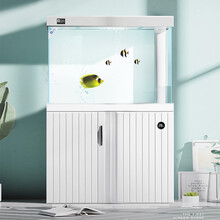 意牌（YEE）大中小型鱼缸水族箱生态免换水底滤鱼缸客厅家用高清玻璃金龙鱼缸 清透暖白 60x35x80cm缸高