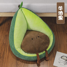 榻榻米坐垫 地上坐垫榻榻米垫子日式蒲团坐墩家用卧室飘窗地板懒人垫冬季毛绒 夏日牛油果 50cm(内垫泡沫粒子  久坐不易变形)