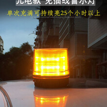 警灯汽车充电式警示灯爆闪吸磁铁便携式吸顶灯移动式路障闪灯救援 大功率黄色【可长亮可调模式】12-24点烟器充电头