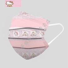 儿童一次性口罩潮牌时尚彩色印花面罩凯蒂猫个性卡通美乐蒂图围嘴口水巾国潮 美乐蒂C款(儿童50片/盒) 尺寸14.5*9.5