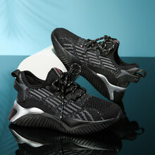 童鞋运动鞋2021春夏款6网面8透气10中小学生12岁户外休闲运动潮鞋 黑灰 26