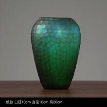 玄关桌美式玻璃花瓶大号玄关轻奢摆件样板间餐桌客厅干花插花装饰品摆设 173-1小号