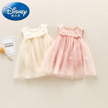 迪士尼包屁衣夏薄纯棉网红婴儿周岁宝宝礼服夏季薄款百天连体衣服可爱公主哈衣纱裙外出衣三角爬爬服 粉红色 80