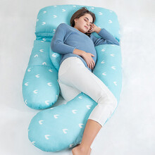 多米贝贝(Tomibaby)孕妇枕头护腰侧睡枕侧卧用品孕期靠枕舒适喂奶哺乳枕u型多功能托腹睡觉抱枕 蓝色梦幻