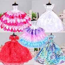 29厘米30cm芭比娃娃diy换装衣服古装裙子汉服礼服女孩过家家玩具配件 裙子一件随机 衣服+灯光音乐娃娃1个(11关节)