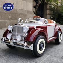 Gogo Babyz劳斯莱斯儿童老爷车电动车玩具车轿车汽车带遥控可坐成人送儿童生日礼物 四驱烤漆红【遥控+音乐摇摆+越野轮胎+皮座椅】