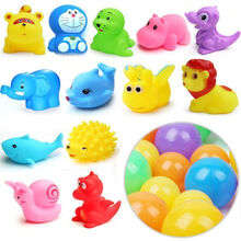 稚气熊婴儿捏捏叫小动物宝宝戏水玩具小黄鸭海洋球儿童洗澡玩具男孩女孩 捏捏叫不重复10只+子母鸭+4海洋球